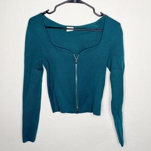 Abercrombie and Fitch teal long sleeve sweater